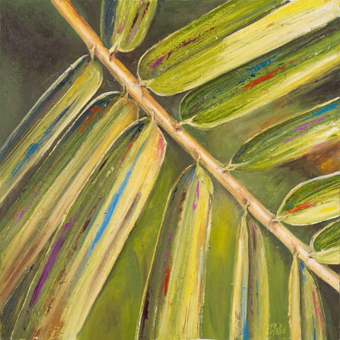 Green Close Up I Black Modern Wood Framed Art Print with Double Matting by Pinto, Patricia