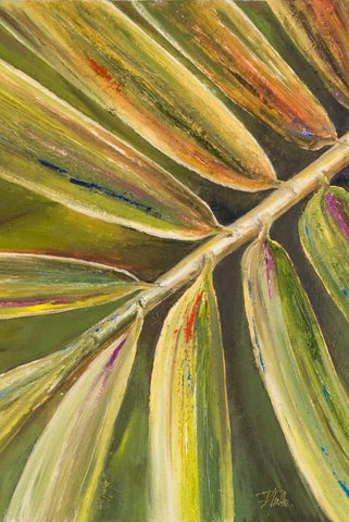 Green Close Up II White Modern Wood Framed Art Print with Double Matting by Pinto, Patricia