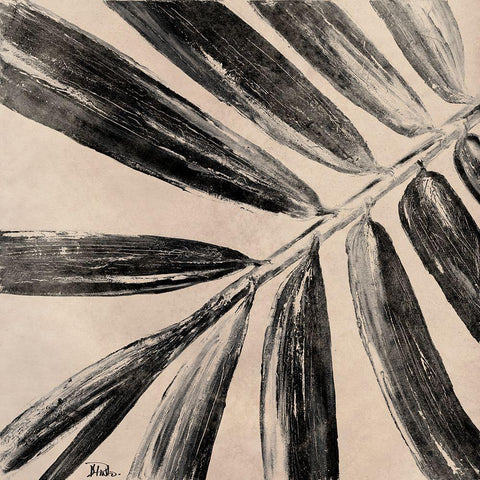 Neutral Palms Close Up II White Modern Wood Framed Art Print with Double Matting by Pinto, Patricia