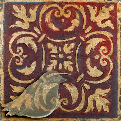 Moroccan Bird II Black Modern Wood Framed Art Print by Pinto, Patricia