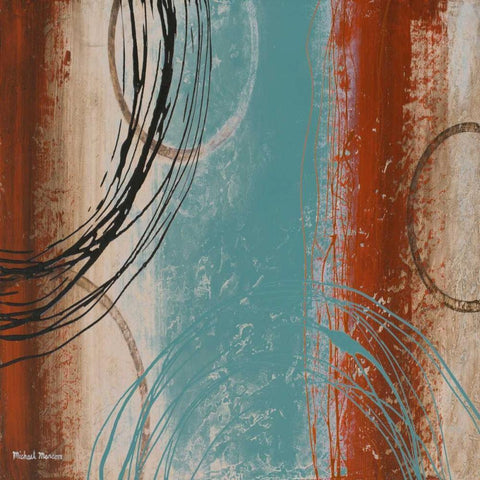 Tricolored I Black Ornate Wood Framed Art Print with Double Matting by Marcon, Michael