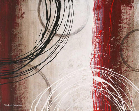 Tricolored Gestures I White Modern Wood Framed Art Print with Double Matting by Marcon, Michael