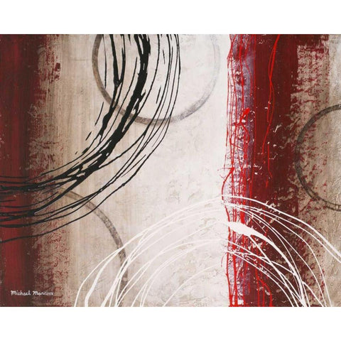 Tricolored Gestures I White Modern Wood Framed Art Print by Marcon, Michael