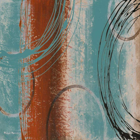 Tricolored II Gold Ornate Wood Framed Art Print with Double Matting by Marcon, Michael