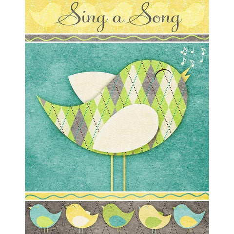 Tweet Tweet I Black Modern Wood Framed Art Print by SD Graphics Studio