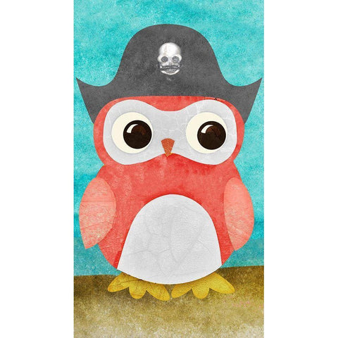 Pirate Owl II Gold Ornate Wood Framed Art Print with Double Matting by SD Graphics Studio