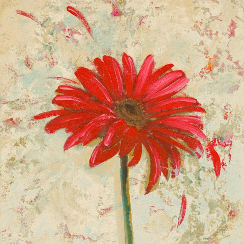 Tiny Flower Square I Black Ornate Wood Framed Art Print with Double Matting by Pinto, Patricia