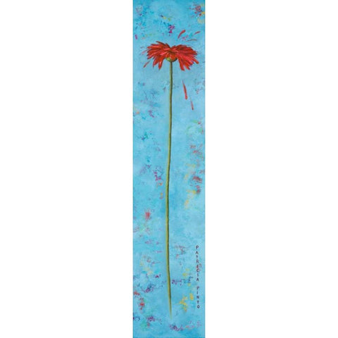 Blue Tiny Flower II White Modern Wood Framed Art Print by Pinto, Patricia