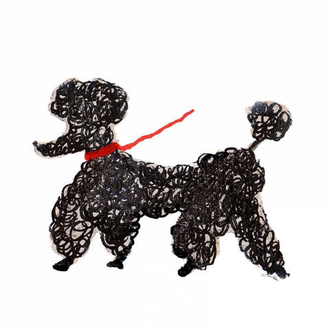 Central Park Poodle Black Modern Wood Framed Art Print with Double Matting by Ritter, Gina