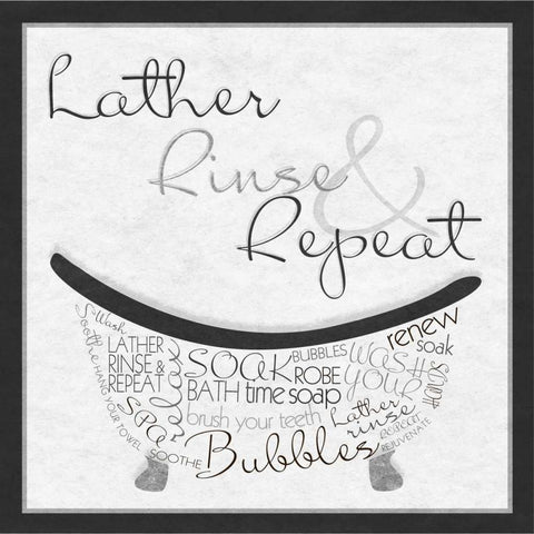 Bath Time I Black Modern Wood Framed Art Print with Double Matting by Studio, Sd Graphics