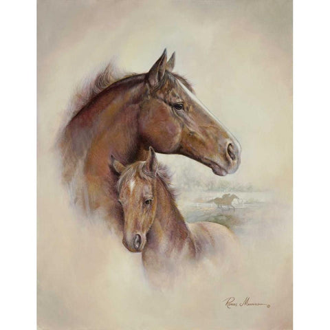 Race Horse II White Modern Wood Framed Art Print by Manning, Ruane