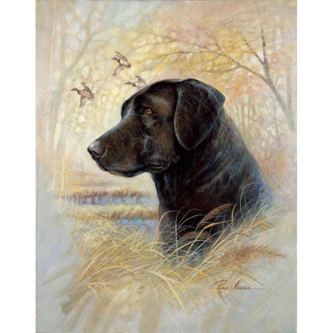 Devoted Friend Black Modern Wood Framed Art Print with Double Matting by Manning, Ruane