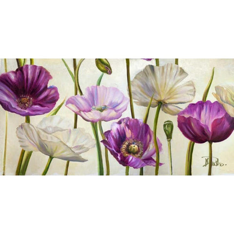 Poppies in Spring I Black Modern Wood Framed Art Print by Pinto, Patricia