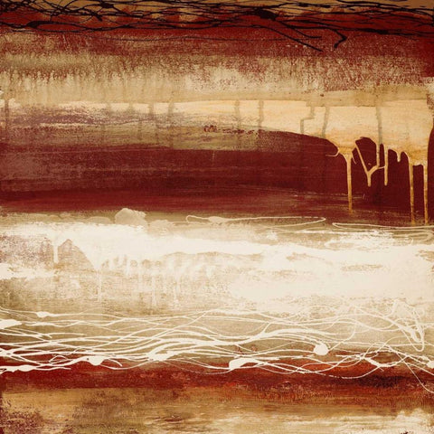 Red Wahn I Black Modern Wood Framed Art Print by Marcon, Michael