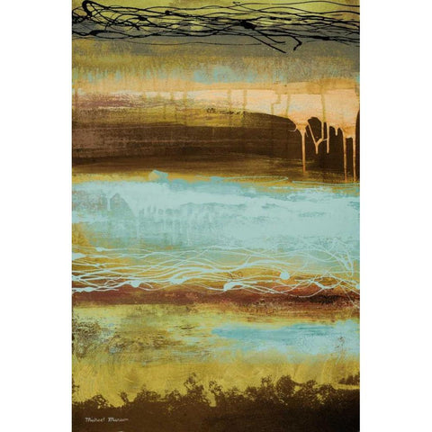 Teal Wahn I Black Modern Wood Framed Art Print by Marcon, Michael