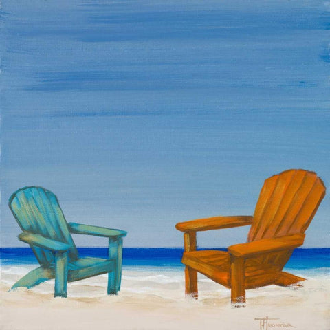 Coastal Scene IV White Modern Wood Framed Art Print by Hakimipour, Tiffany