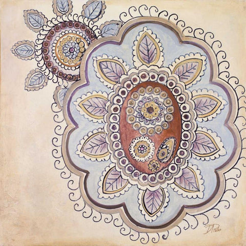 Lavender Textiles II White Modern Wood Framed Art Print with Double Matting by Pinto, Patricia