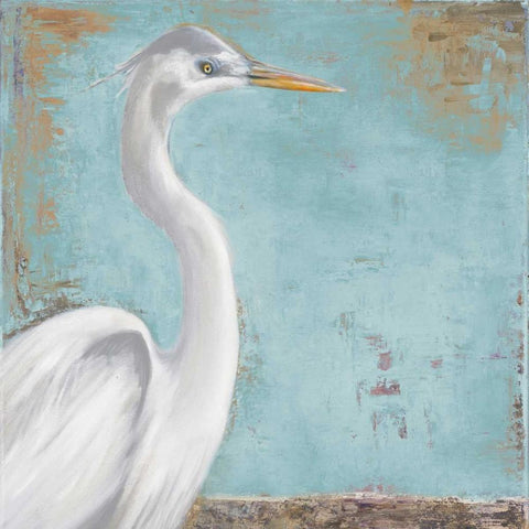 Tropic Heron I Black Modern Wood Framed Art Print with Double Matting by Pinto, Patricia