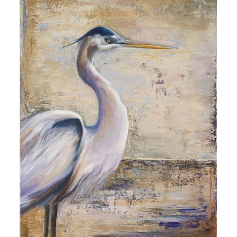 Tropic Heron 1 White Modern Wood Framed Art Print by Pinto, Patricia