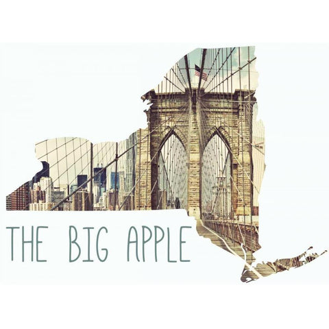 Big Apple Border Gold Ornate Wood Framed Art Print with Double Matting by Lake, Shelley