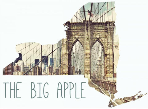 Big Apple Border Black Ornate Wood Framed Art Print with Double Matting by Lake, Shelley
