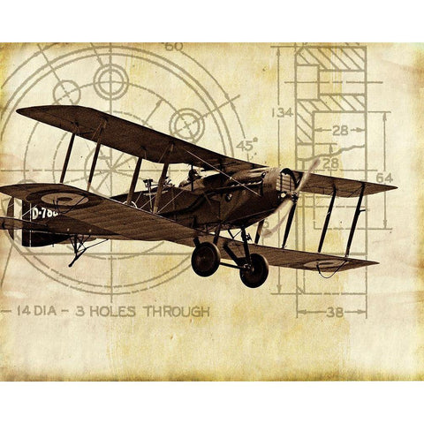 Flight Plans I White Modern Wood Framed Art Print by Marcon, Michael