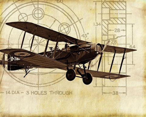 Flight Plans I White Modern Wood Framed Art Print with Double Matting by Marcon, Michael