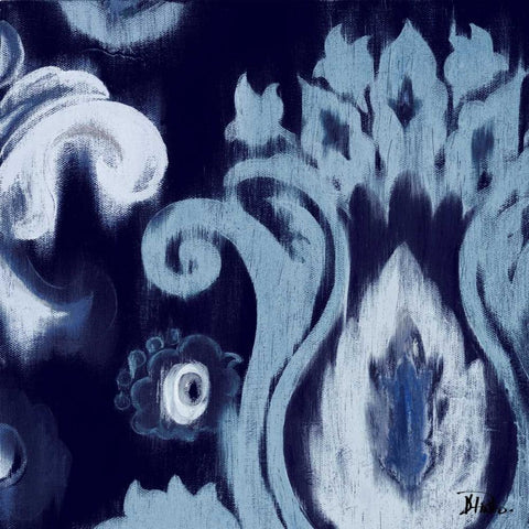 Indigo Transitions with Border Black Ornate Wood Framed Art Print with Double Matting by Pinto, Patricia