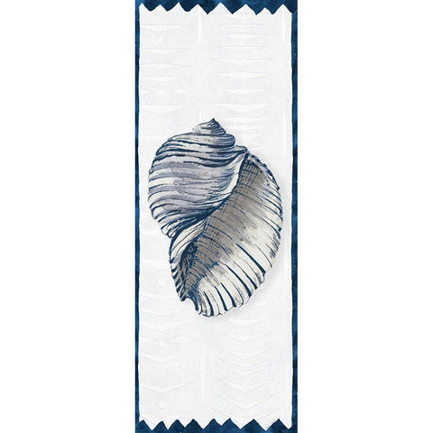 Indigo Shell Panel II White Modern Wood Framed Art Print by Loreth, Lanie