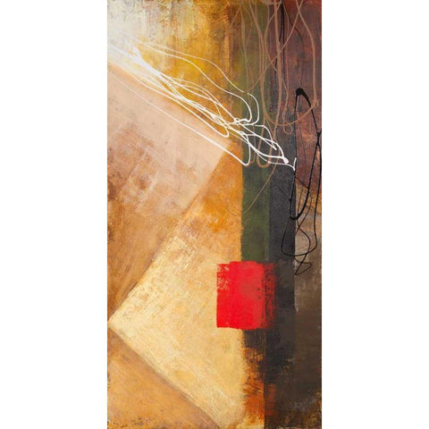Red on Black I White Modern Wood Framed Art Print by Marcon, Michael
