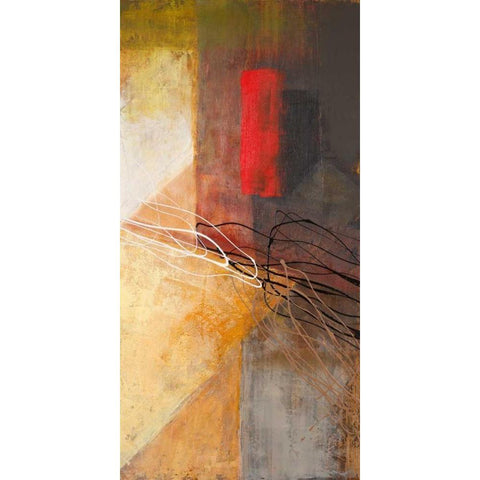 Red on Black II Black Modern Wood Framed Art Print by Marcon, Michael