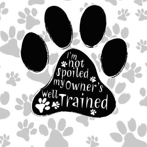 BandW Dog Paw II Black Ornate Wood Framed Art Print with Double Matting by SD Graphics Studio