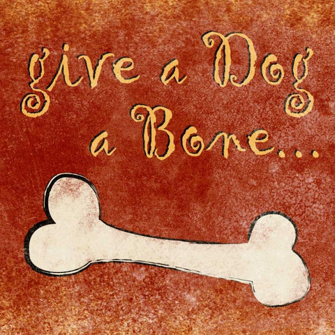 Give a Dog a Bone Black Modern Wood Framed Art Print with Double Matting by Studio, Sd Graphics