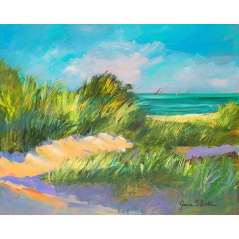 Blue Grass Breeze II Gold Ornate Wood Framed Art Print with Double Matting by Slivka, Jane