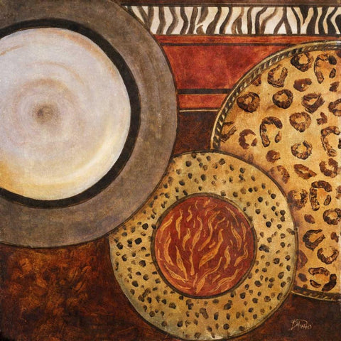 African Circles II White Modern Wood Framed Art Print by Pinto, Patricia