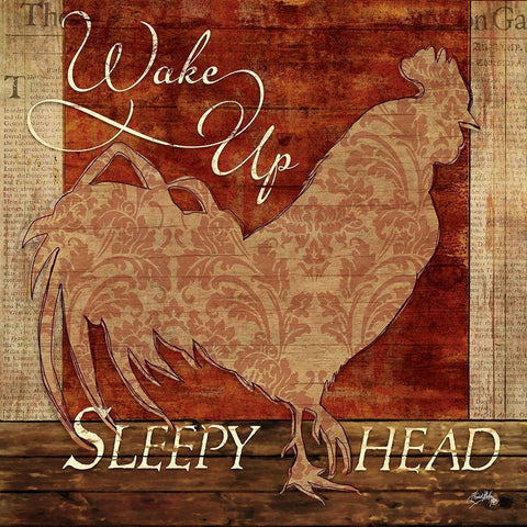 Wake Up Sleepy Head Black Modern Wood Framed Art Print by Medley, Elizabeth
