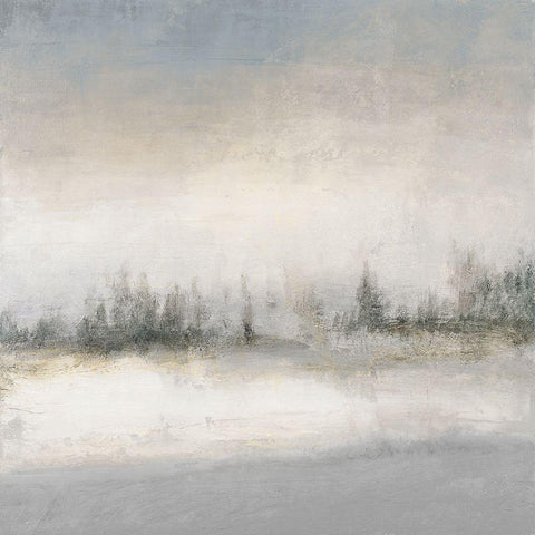Foggy Winter Day Gold Ornate Wood Framed Art Print with Double Matting by Marcon, Michael