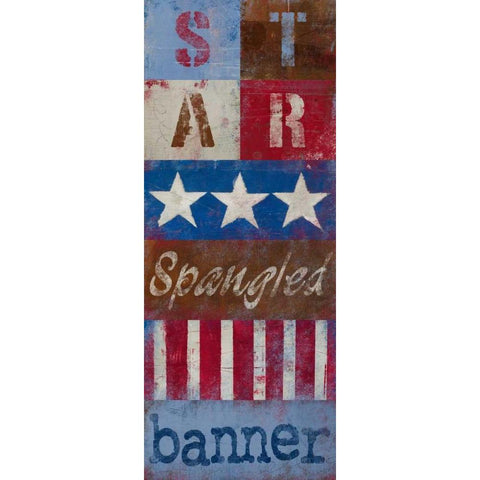 Star Spangled Banner Gold Ornate Wood Framed Art Print with Double Matting by Kingsley