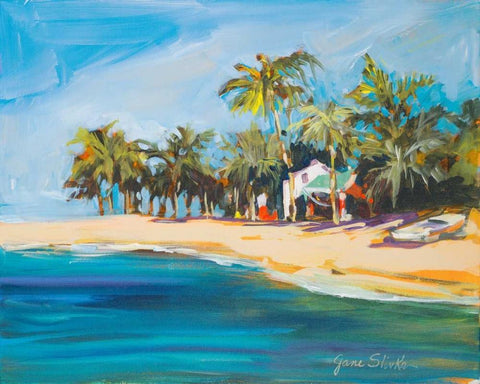 Havana Nights White Modern Wood Framed Art Print with Double Matting by Slivka, Jane