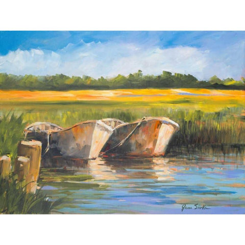 Day on the Lake White Modern Wood Framed Art Print by Slivka, Jane