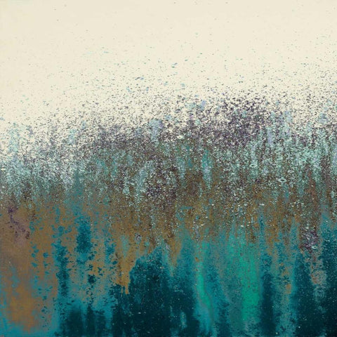 Teal Woods I Black Modern Wood Framed Art Print with Double Matting by Gonzalez, Roberto