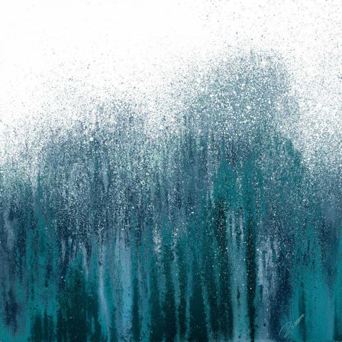 Tonal Blue Woods II White Modern Wood Framed Art Print with Double Matting by Gonzalez, Roberto