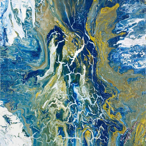 Tropical Storm I White Modern Wood Framed Art Print with Double Matting by Gonzalez, Roberto