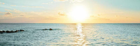 Bimini Horizon I White Modern Wood Framed Art Print with Double Matting by Bryant, Susan