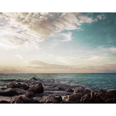 Bimini Shore Black Modern Wood Framed Art Print by Bryant, Susan