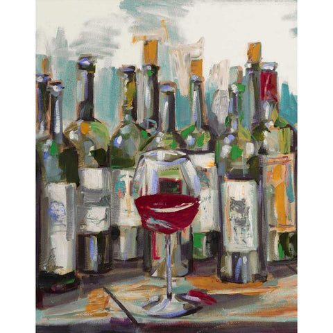 Uncorked II White Modern Wood Framed Art Print by French-Roussia, Heather A.