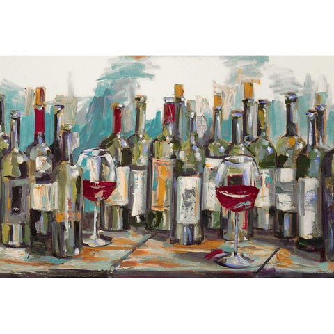 Vino White Modern Wood Framed Art Print by French-Roussia, Heather A.