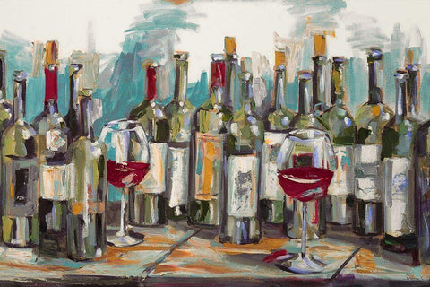Vino White Modern Wood Framed Art Print with Double Matting by French-Roussia, Heather A.