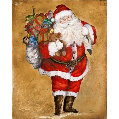 Jolly Night on Gold Black Modern Wood Framed Art Print with Double Matting by Pinto, Patricia