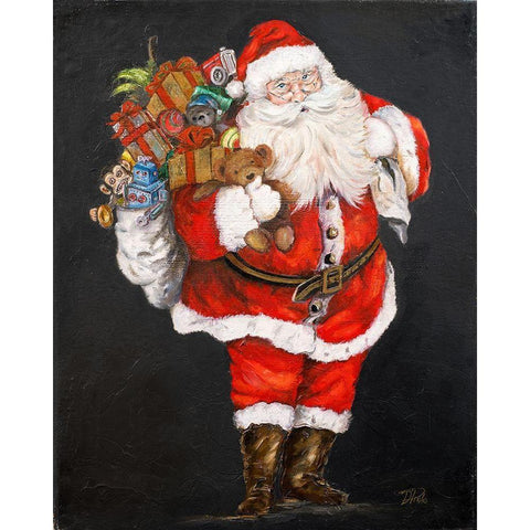 Jolly Night Black Modern Wood Framed Art Print with Double Matting by Pinto, Patricia